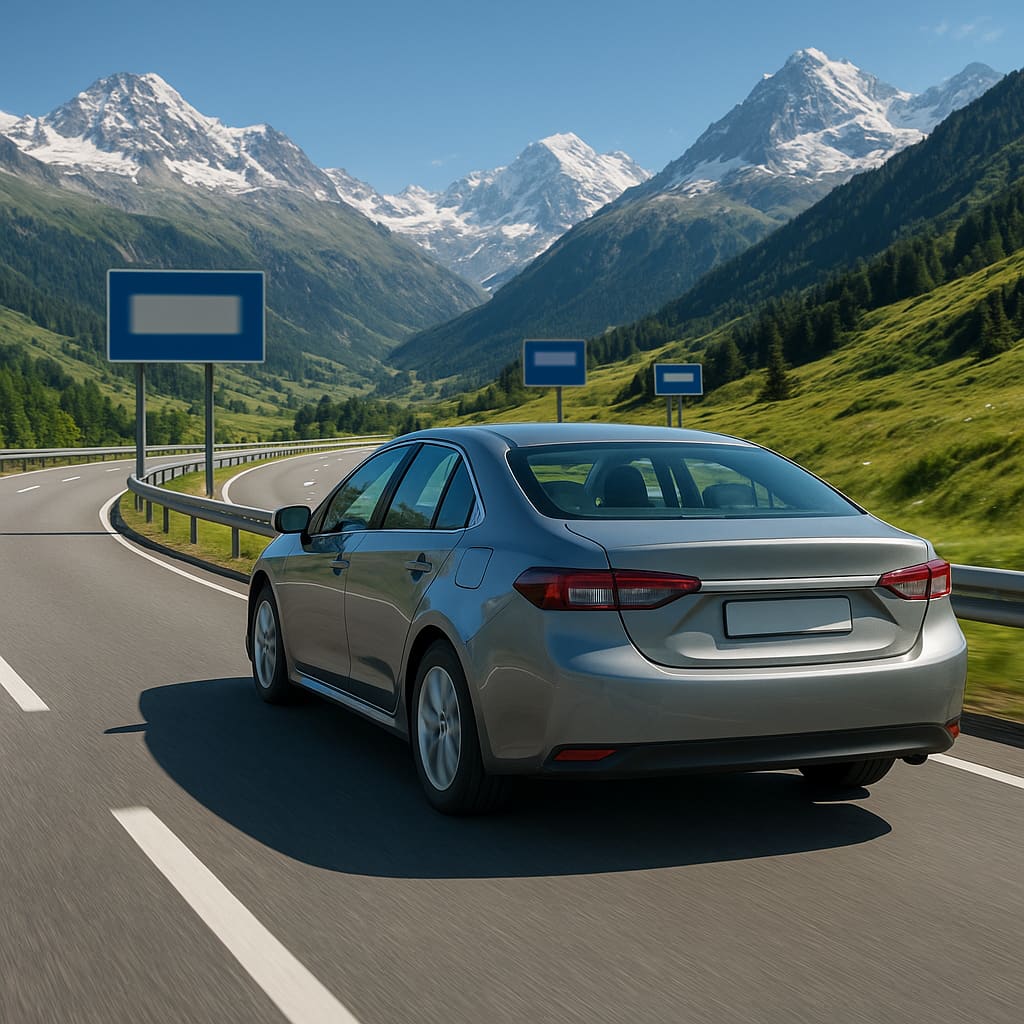 Auto auf Schweizer Autobahn